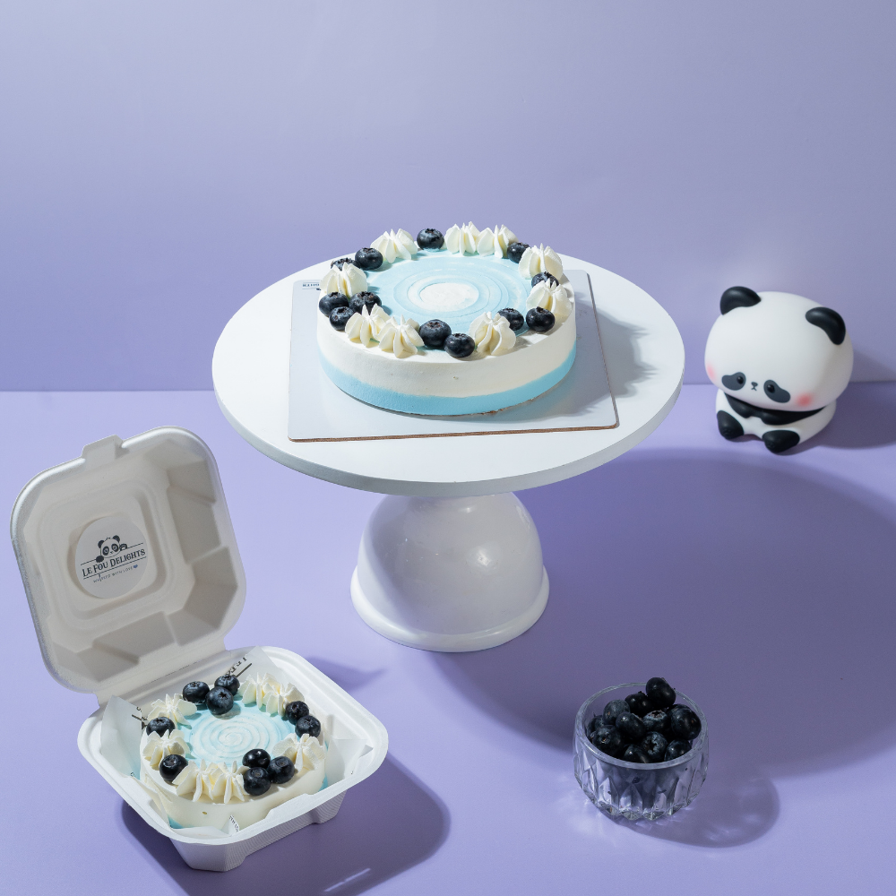Freshly baked blueberry cake