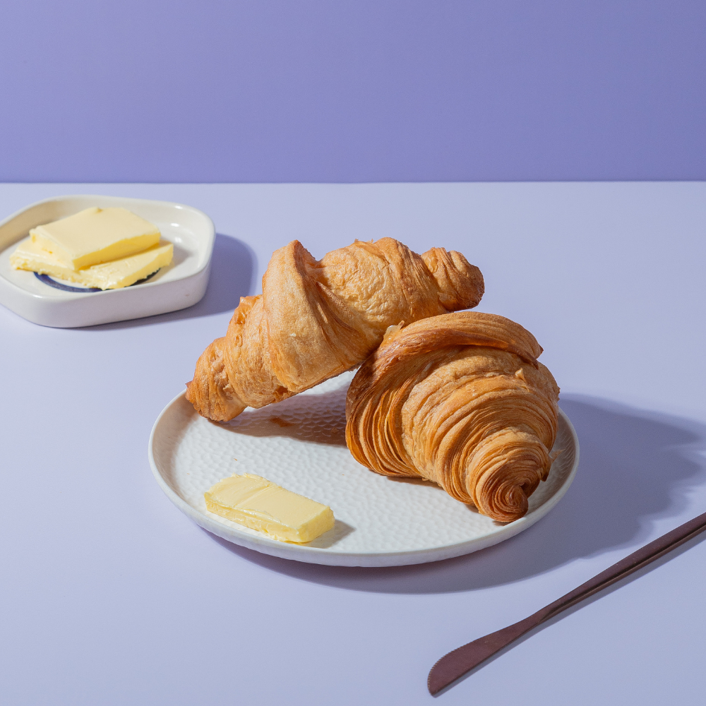 Butter Croissant (3) Freshly baked Butter Croissant in Vadodara with flaky buttery layers by Le Fou Delight