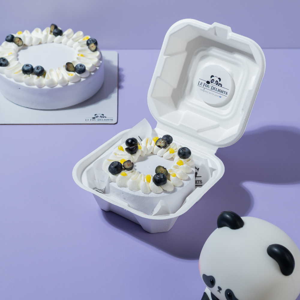 Eggless Lemon Blueberry cake with creamy texture
