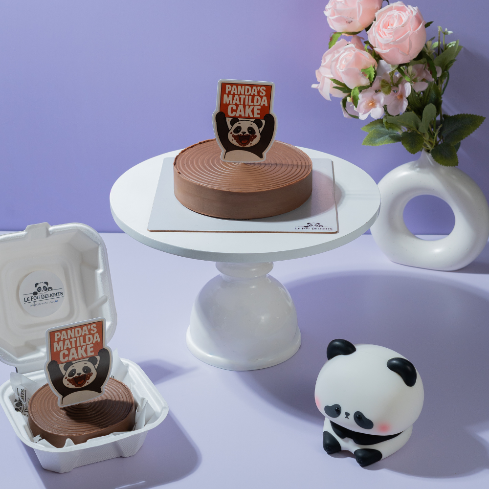 Matilda cake with chocolate layered ganache