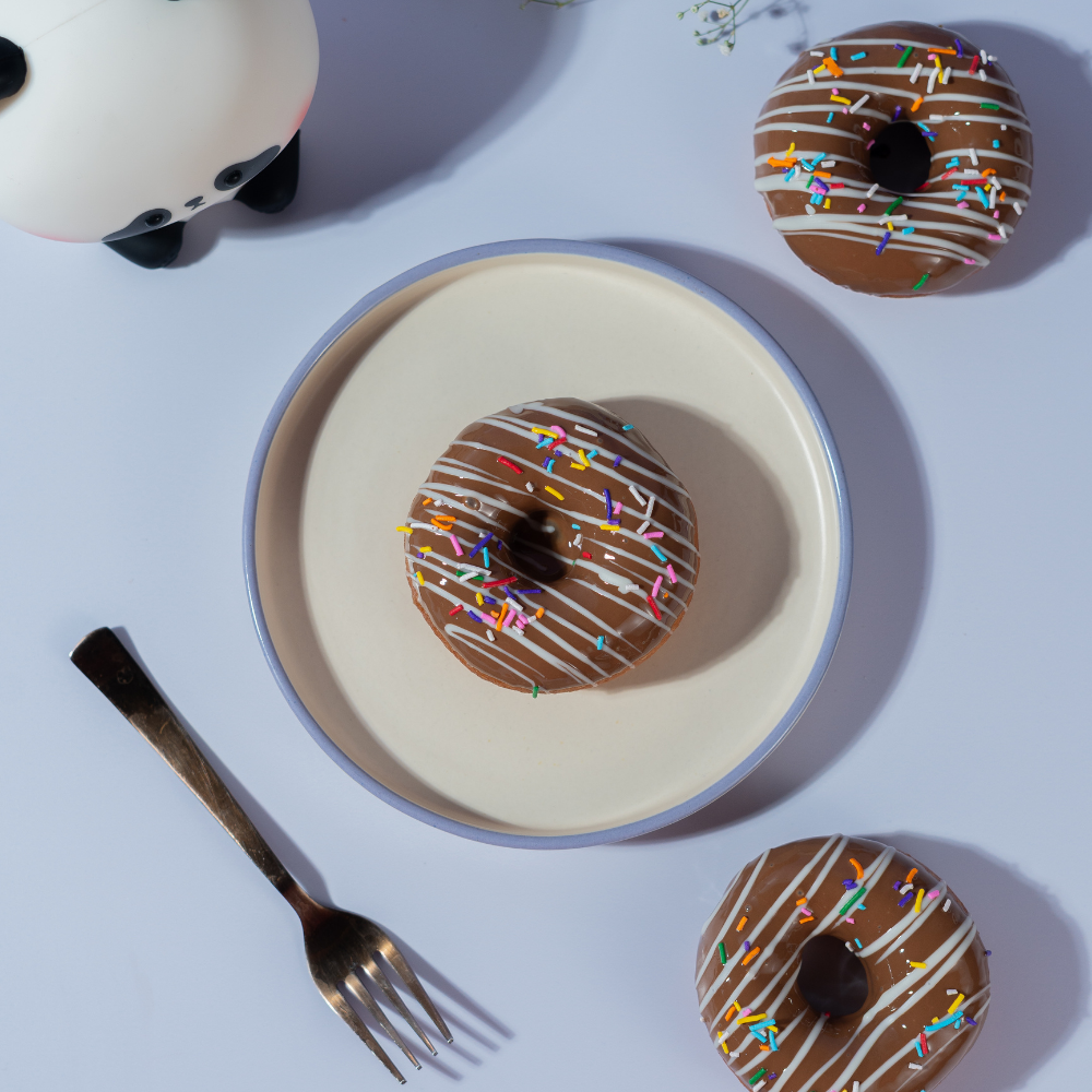 Milk Chocolate Donut (3) Milk chocolate glazed donut from Le Fou Delight bakery, Vadodara