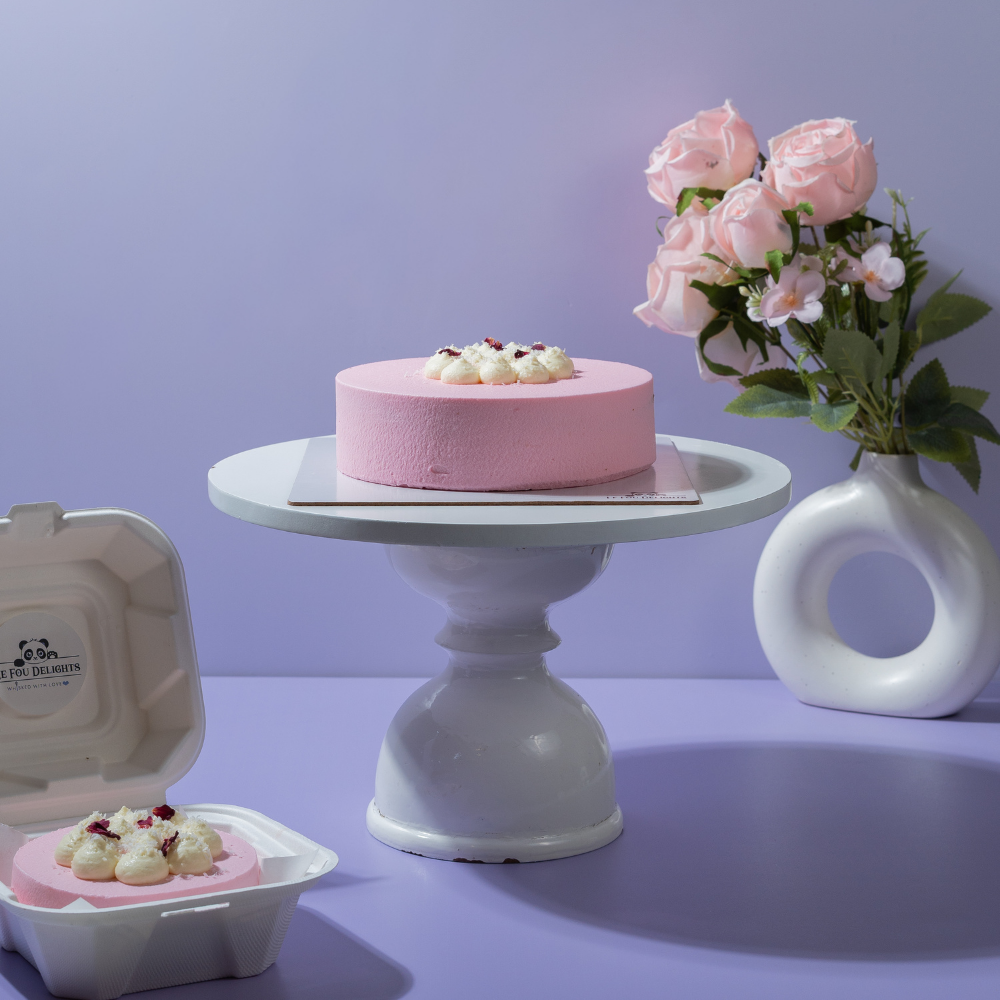Perfectly backed rose tender coconut cake