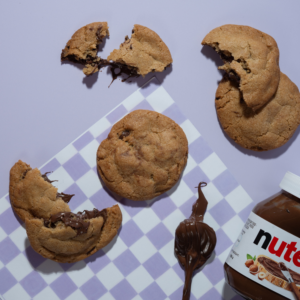 Freshly baked Nutella Stuffed Cookie with a molten hazelnut chocolate center Vadodara