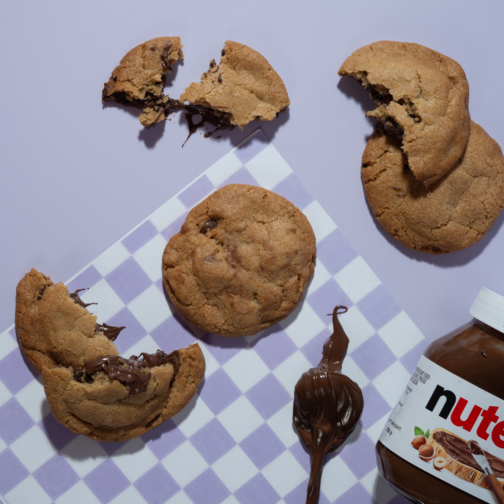 Freshly baked Nutella Stuffed Cookie with a molten hazelnut chocolate center Vadodara