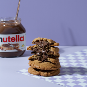 Freshly baked Nutella Stuffed Cookie with a molten hazelnut chocolate center Vadodara