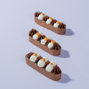 Eggless Coffee Caramel Tart with layered fillings, Le Fou Delight Vadodara