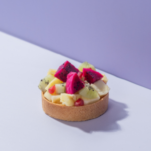 Fresh Fruit Custard Tart from Le Fou Delight, Vadodara, topped with seasonal fruits