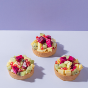Fresh Fruit Custard Tart from Le Fou Delight, Vadodara, topped with seasonal fruits