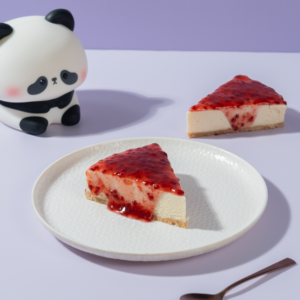 Raspberry New York baked cheesecake topped with tangy compote by Le Fou Delight Vadodara