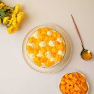 Eggless mango gateaux cake Vadodara premium bakery