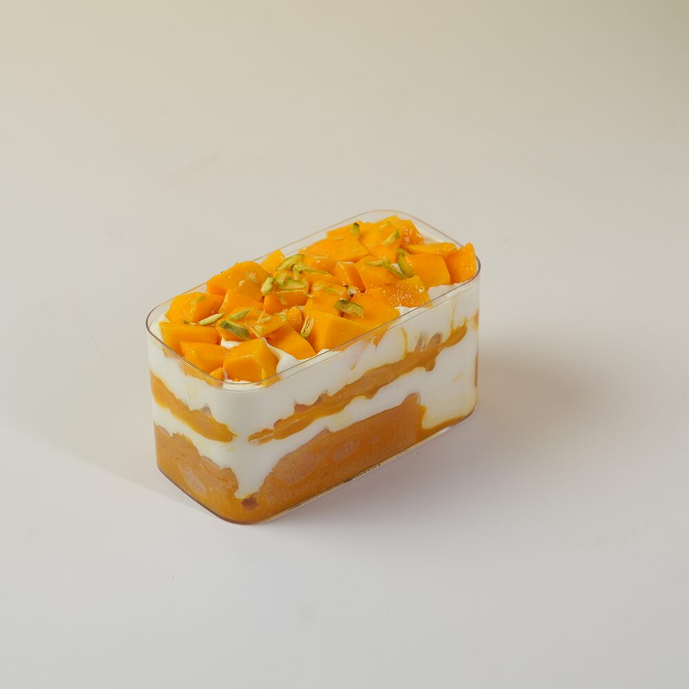 eggless mango misu tub layered dessert vadodara bakery