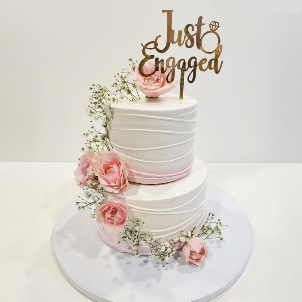 Engagement butter cream cake