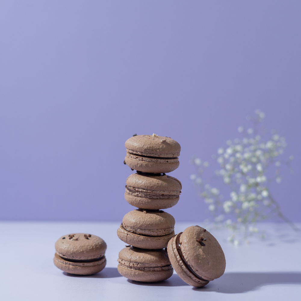 Belgian Chocolate Macaron (3) Decadent Belgian Chocolate Macaron filled with rich chocolate ganache, Vadodara