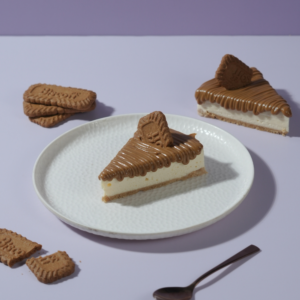 Freshly prepared Lotus Biscoff New York baked cheesecake ready for delivery in Vadodara
