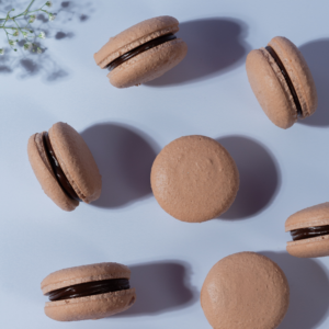 Handcrafted Chocolate Caramel Macaron with dark ganache and salted caramel Vadodara