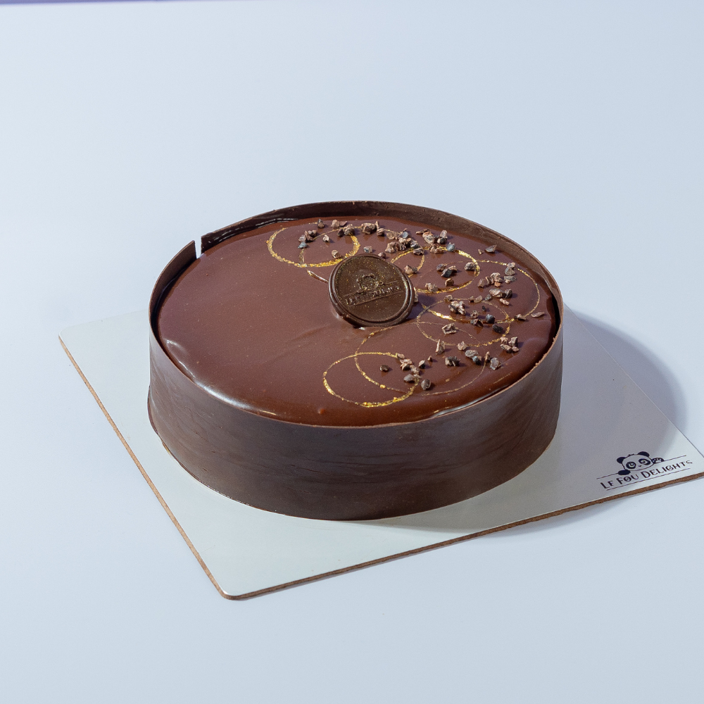 Chocolate Merveilleux Entremet in Vadodara with crisp meringue and airy chocolate mousse by Le Fou Delight
