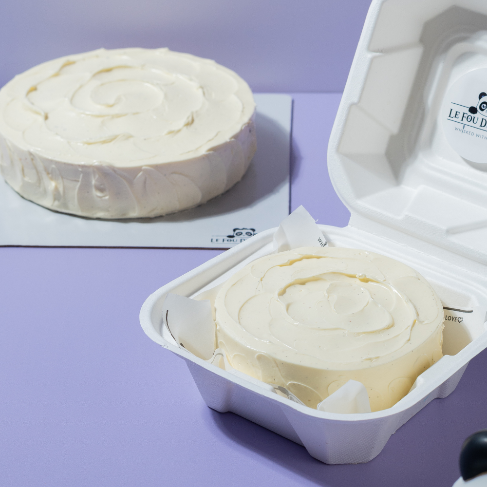 Classic vanilla bean with real roasted vanilla bean cake from le Fou delight