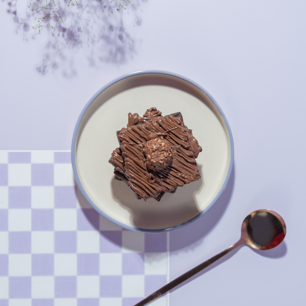 Chocolate Fudgy Brownie in Vadodara by Le Fou Delight with a rich fudgy center, crackly top, and premium chocolate, freshly baked daily.