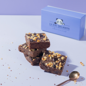 Freshly baked sugar-free and gluten-free protein brownies ready for delivery in Vadodara
