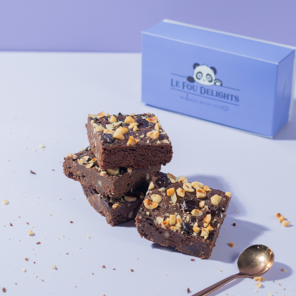 (GUILTFREE) Chocolate Hazelnut Protein Brownie (3) Freshly baked sugar-free and gluten-free protein brownies ready for delivery in Vadodara