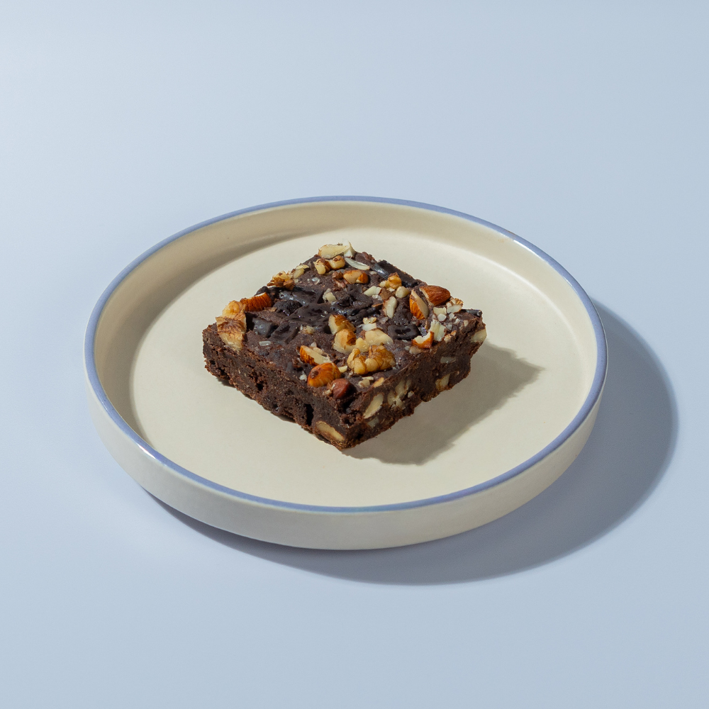 Sugar-Free and Gluten-Free Chocolate Walnut Almond Brownie in Vadodara made with premium chocolate, walnuts, and almonds by Le Fou Delight