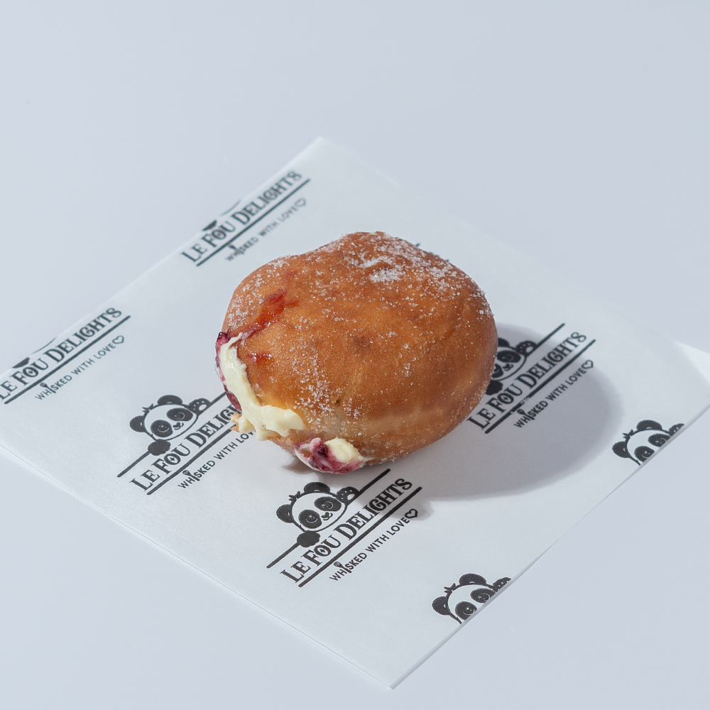 Jam and Cream Bomboloni from Le Fou Delight, Vadodara, filled with jam and cream