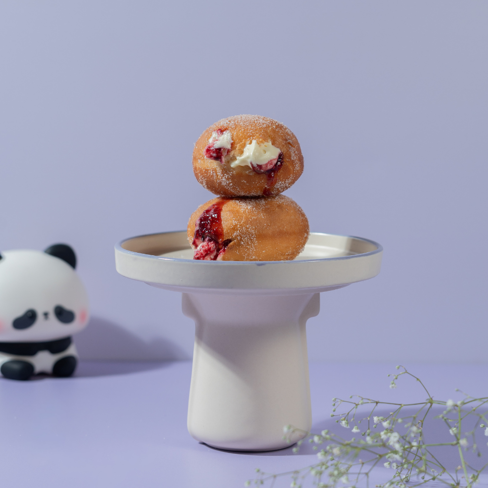 Jam and Cream Bomboloni from Le Fou Delight, Vadodara, filled with jam and cream