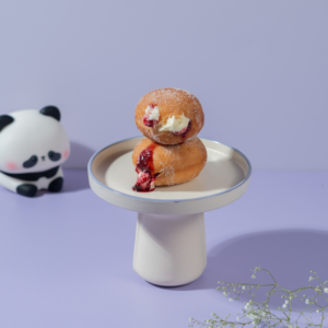 Jam and Cream Bomboloni from Le Fou Delight, Vadodara, filled with jam and cream