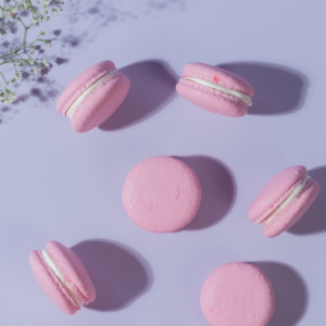 Raspberry Cheesecake Macaron filled with cheesecake cream and tangy raspberry compote, Vadodara