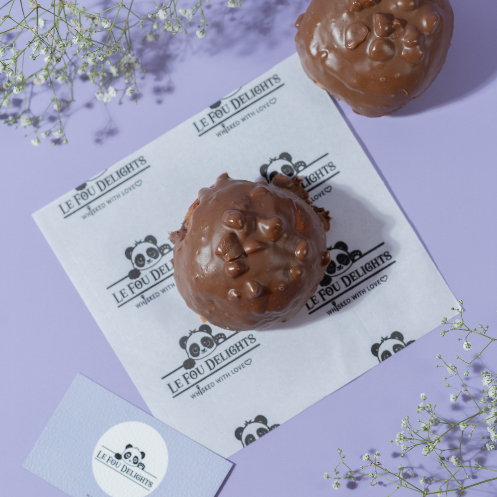 Rocher Glazed Bomboloni from Le Fou Delight, Vadodara, with chocolate hazelnut glaze