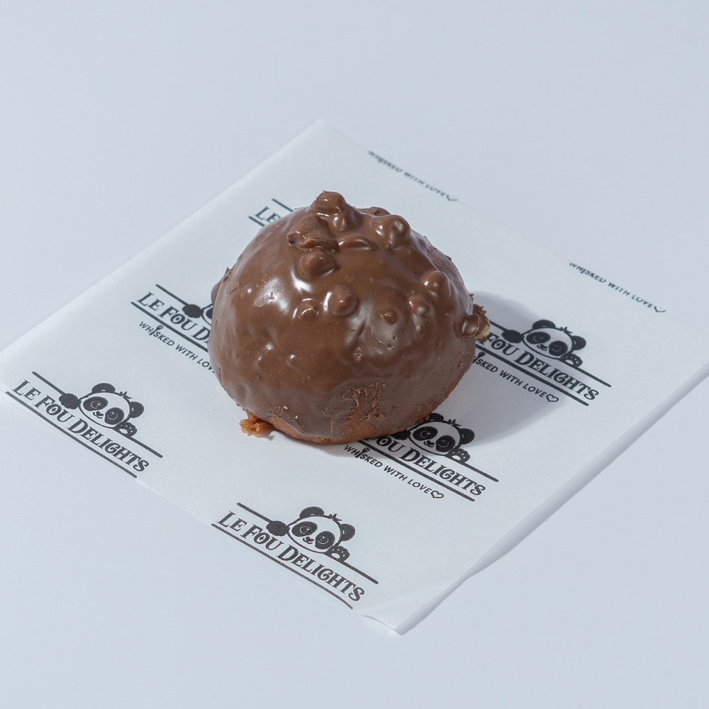 Rocher Glazed Bomboloni from Le Fou Delight, Vadodara, with chocolate hazelnut glaze