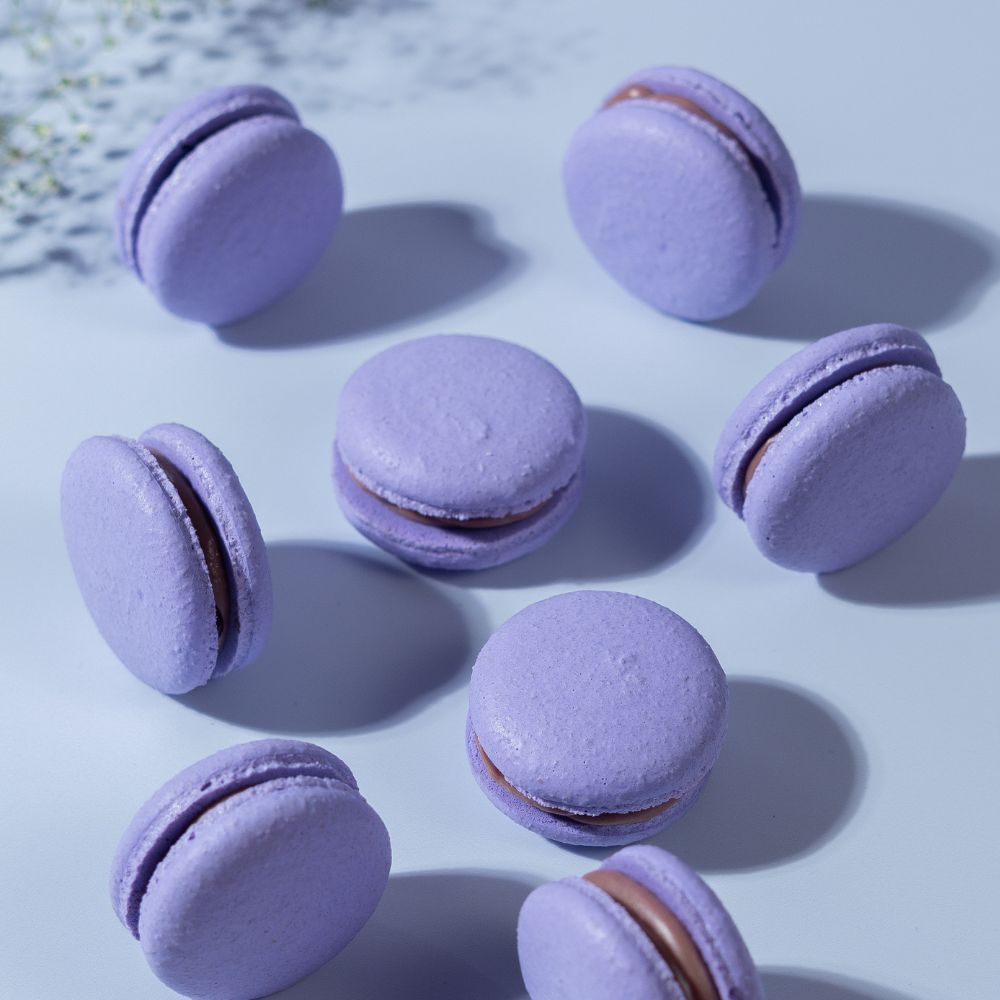 Ruby Berry Macaron (3) Pink Ruby Berry Macaron filled with ruby chocolate ganache and berry compote Vadodara