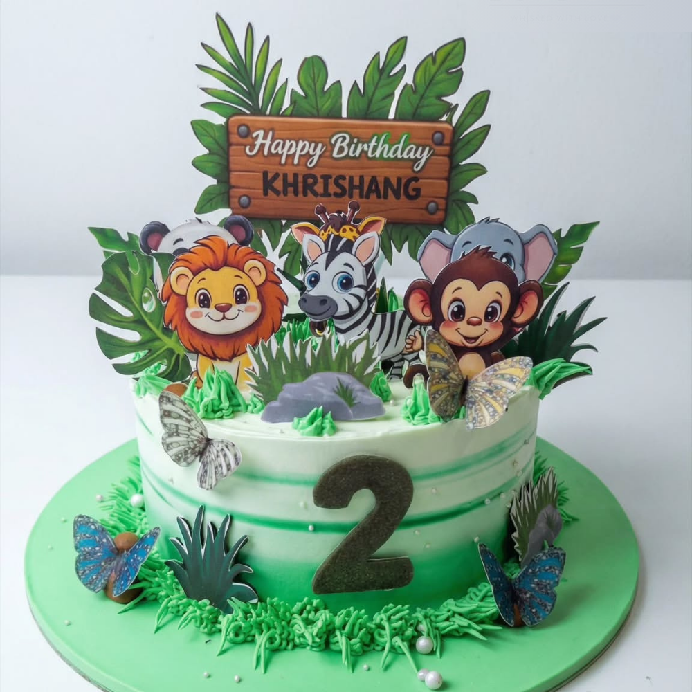 Jungle theme cake